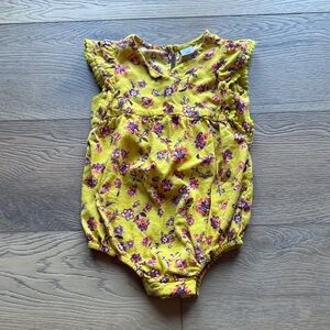 Little GIRLS Yellow Floral Baby Romper